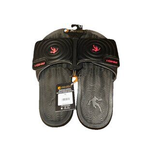AND1 Men’s Athletic Adjustable Swirl Slide Sandals Black Size 12